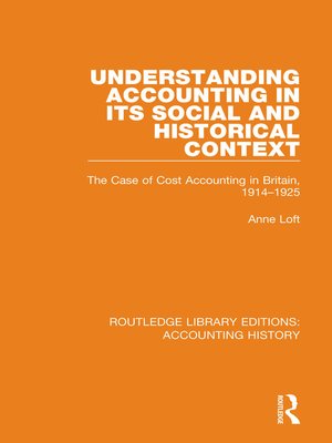 cover image of Understanding Accounting in its Social and Historical Context